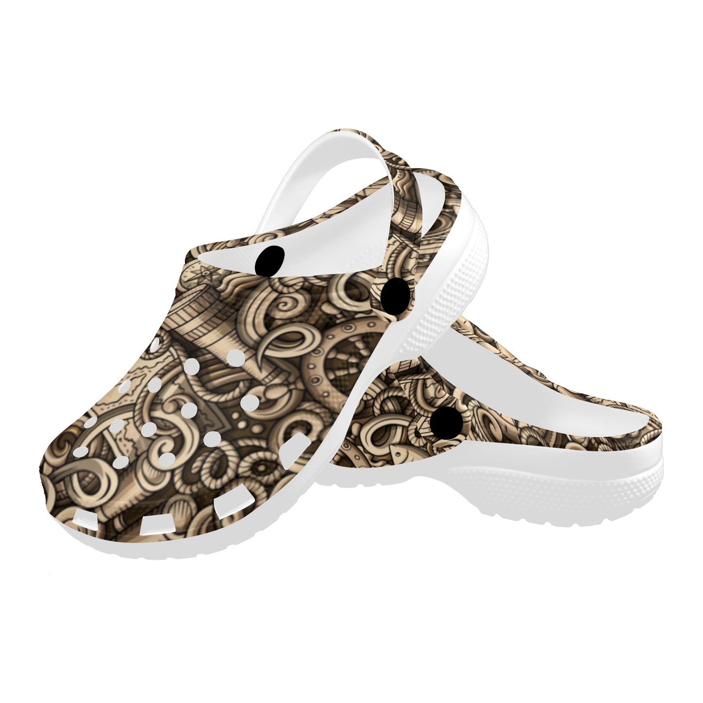 Nautical Tattoo Design Themed Print Unisex Clogs Shoes