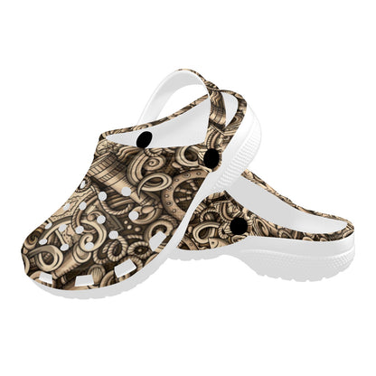 Nautical Tattoo Design Themed Print Unisex Clogs Shoes