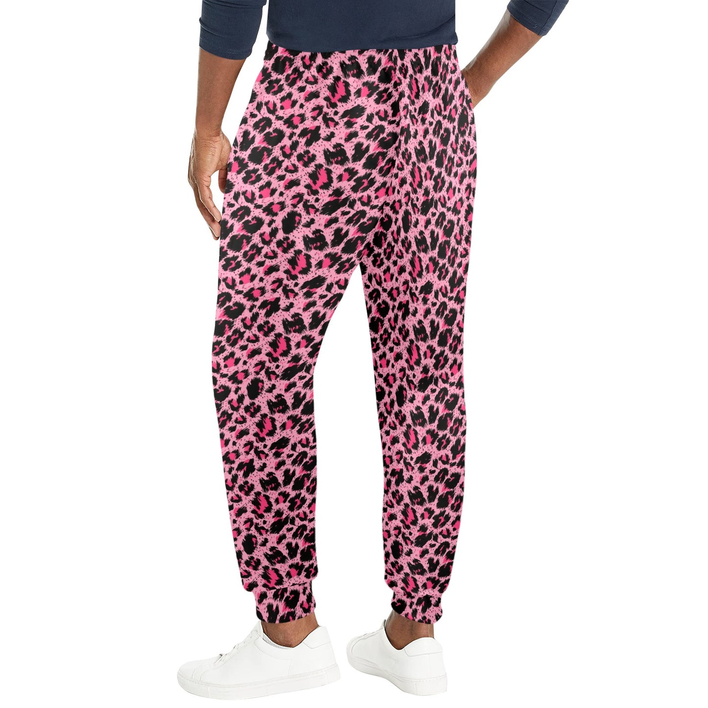 Cheetah Pink Pattern Print Design 01 Men's Casual Track Pants