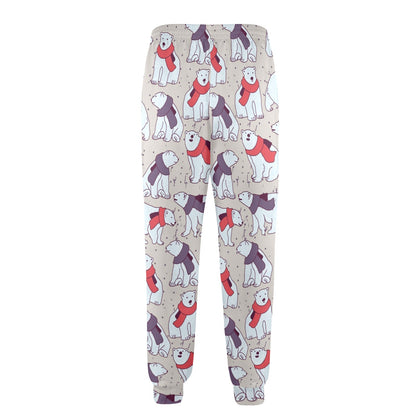 Polar Bear Pattern Print Design PB04 Men's Casual Track Pants