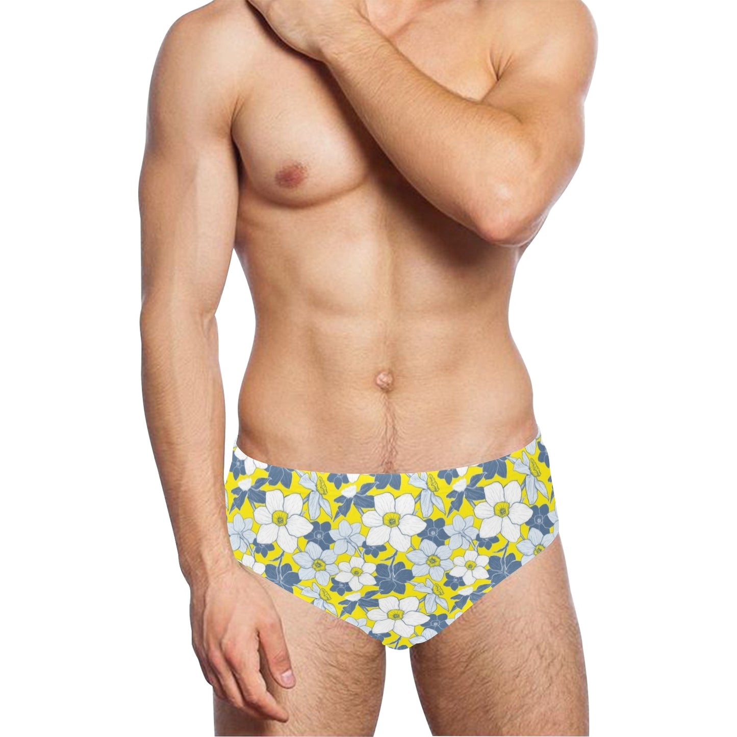 Daffodils Pattern Print Design 01 Men's Swimming Briefs