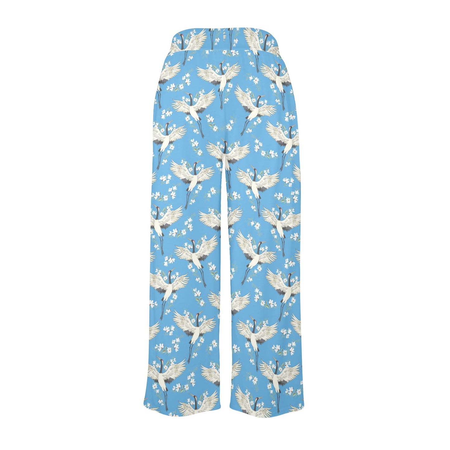 Crane Pattern Print Design 03 Women's Wide Leg Lounge Pants