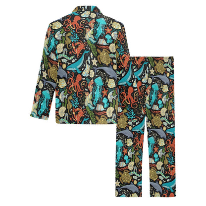 Underwater Animal Print Design LKS301 Men's Long Pajama Set