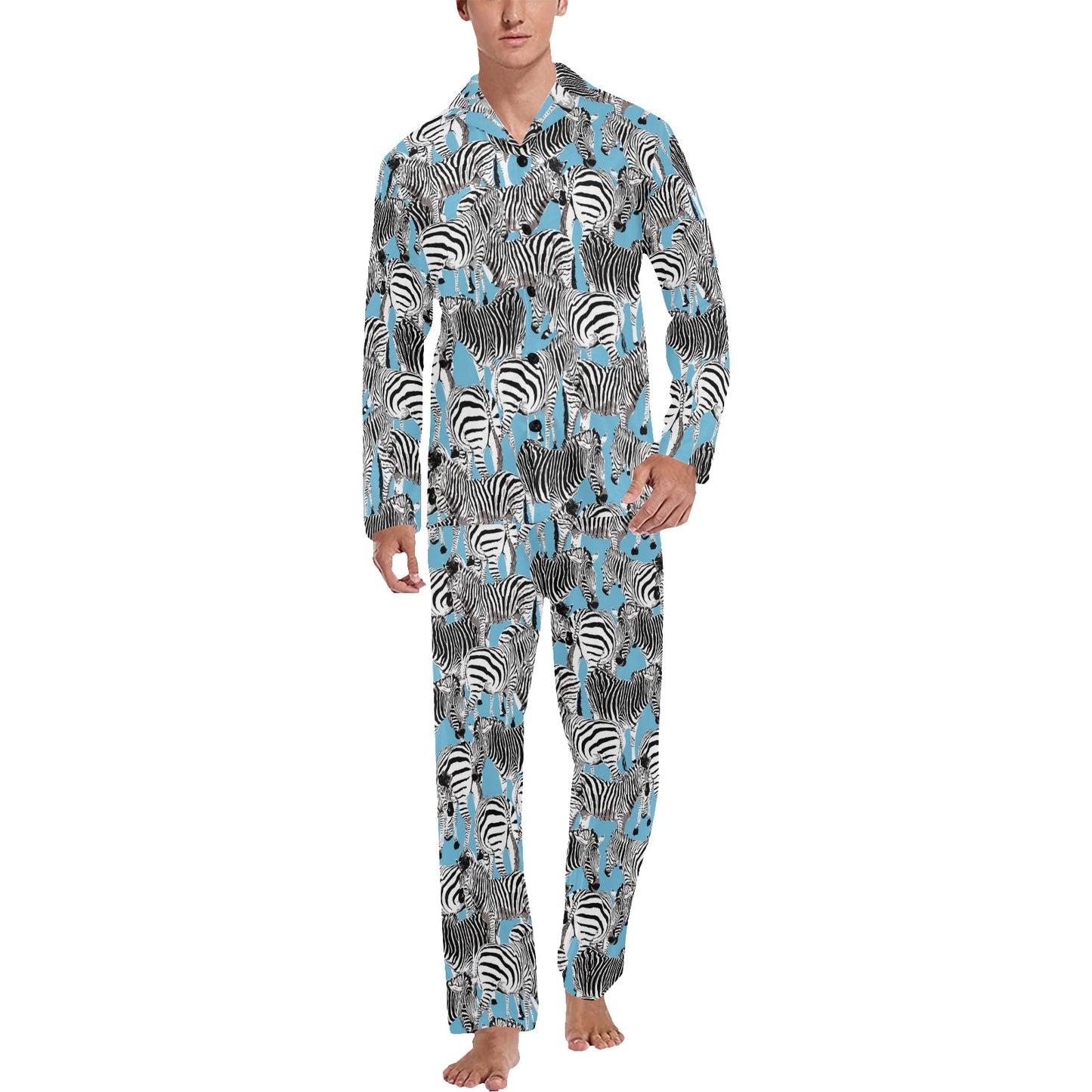 Zebra Print Design LKS305 Men's Long Pajama Set
