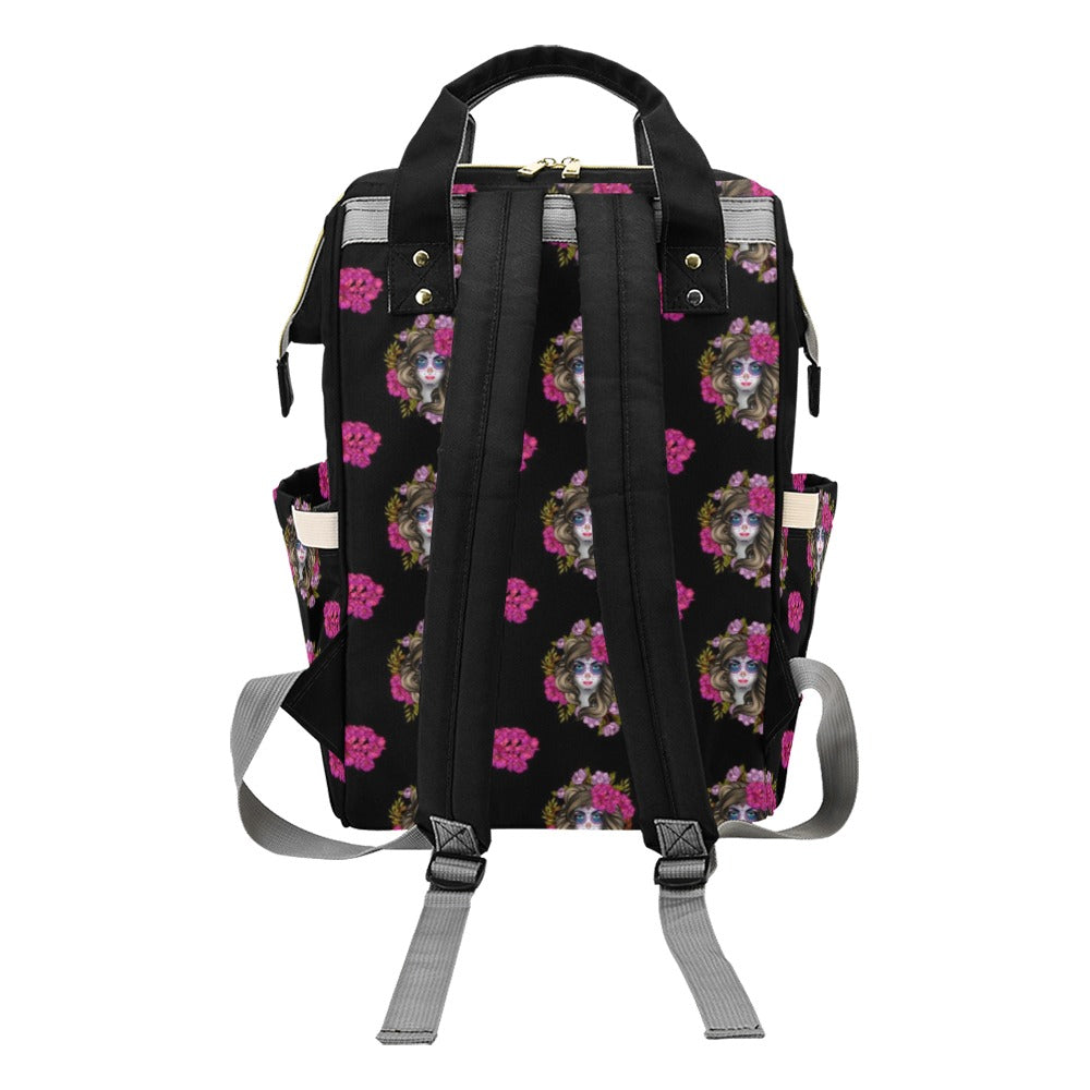 Day of the Dead Makeup Girl Diaper Bag Backpack
