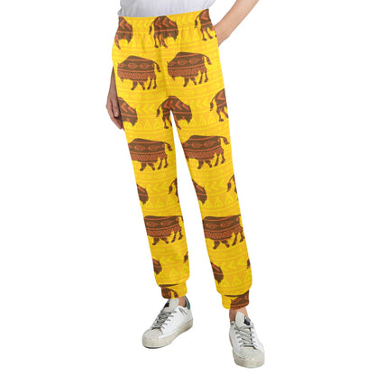 Bison Native Pattern Print Design 01 Women's Casual Track Pants