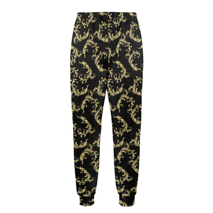 Baroque Golden Pattern Print Design 01 Men's Casual Track Pants