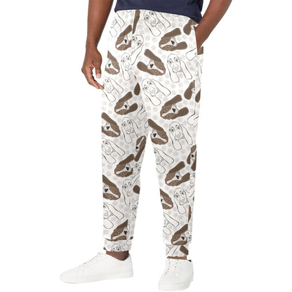 Basset Hound Pattern Print Design 01 Men's Casual Track Pants