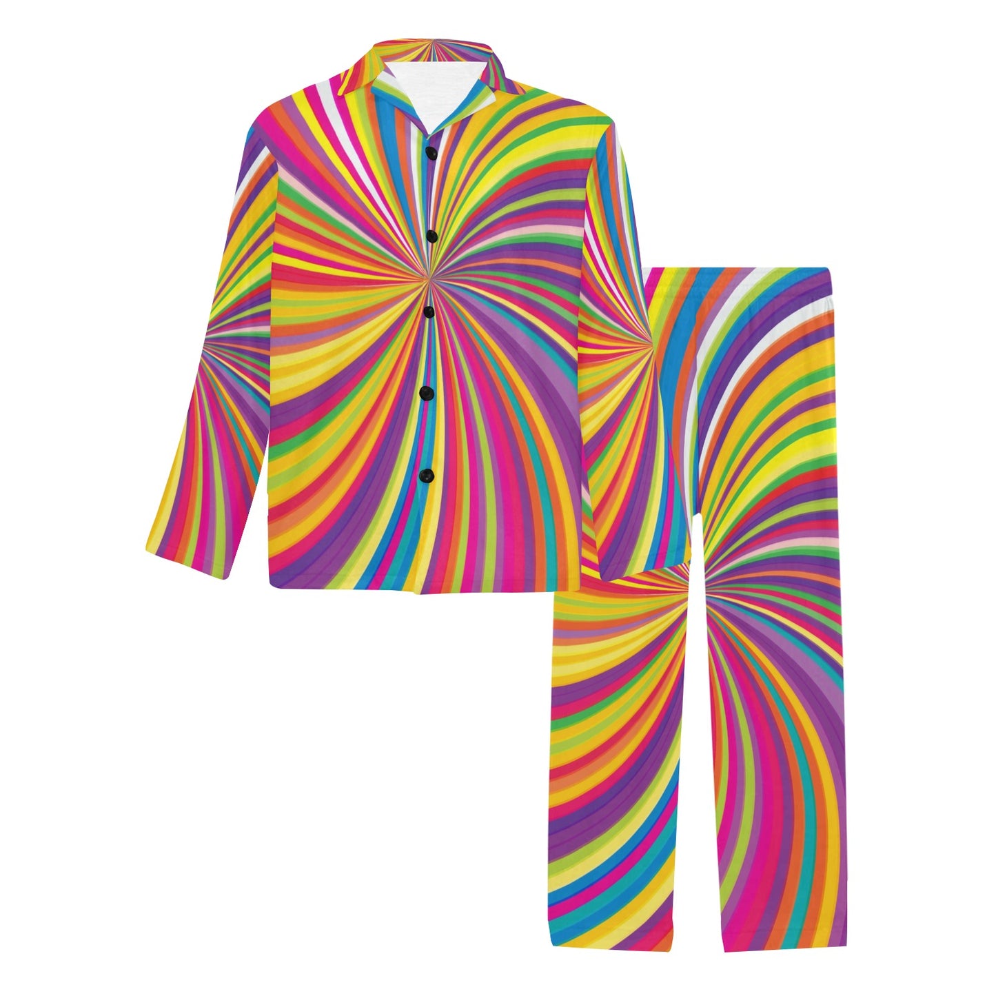 Vortex Print Design LKS301 Men's Long Pajama Set