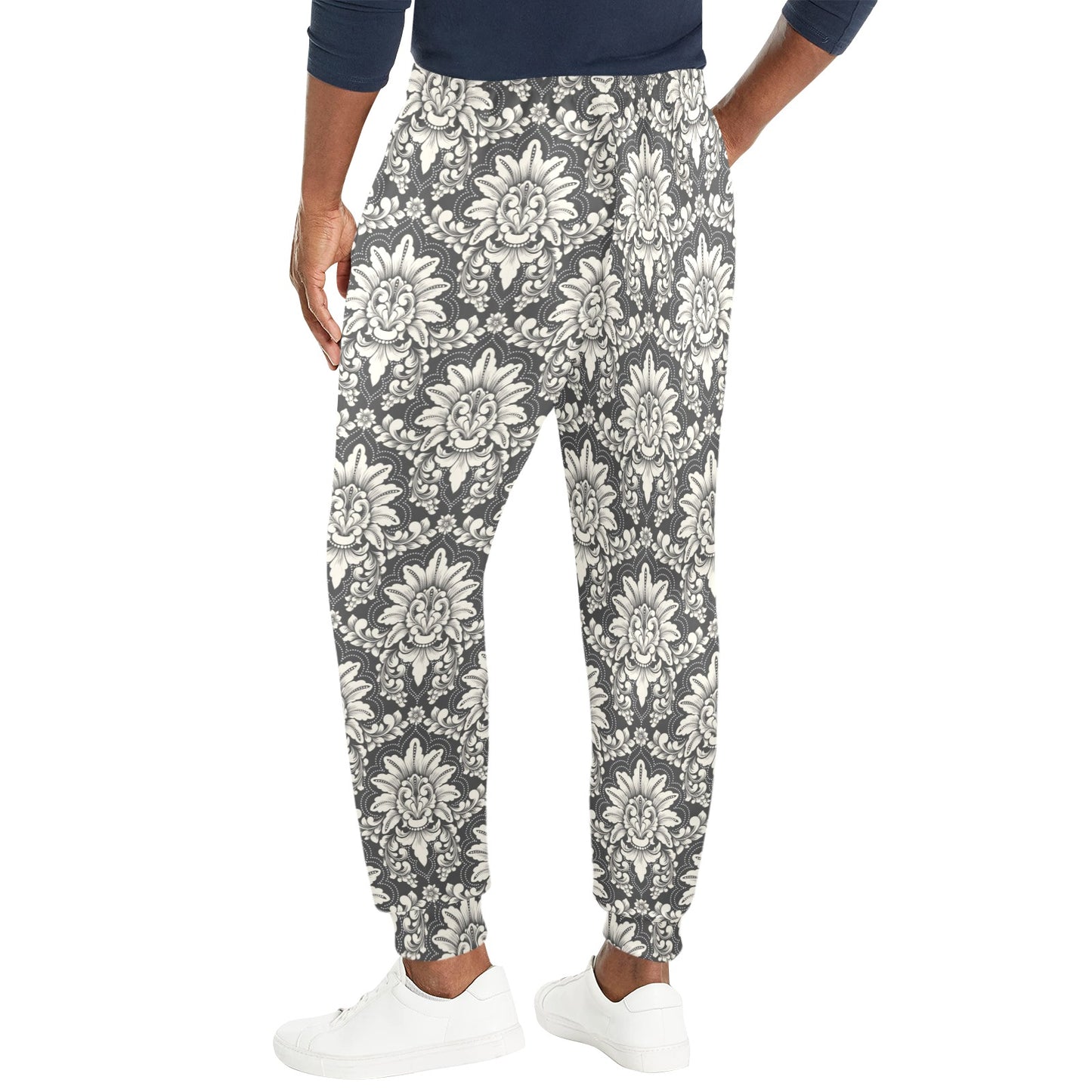 Damask Elegant Print Pattern Men's Casual Track Pants