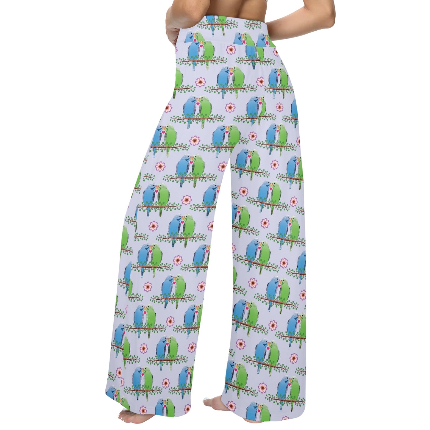 Budgerigar Pattern Print Design 05 Women's Wide Leg Lounge Pants
