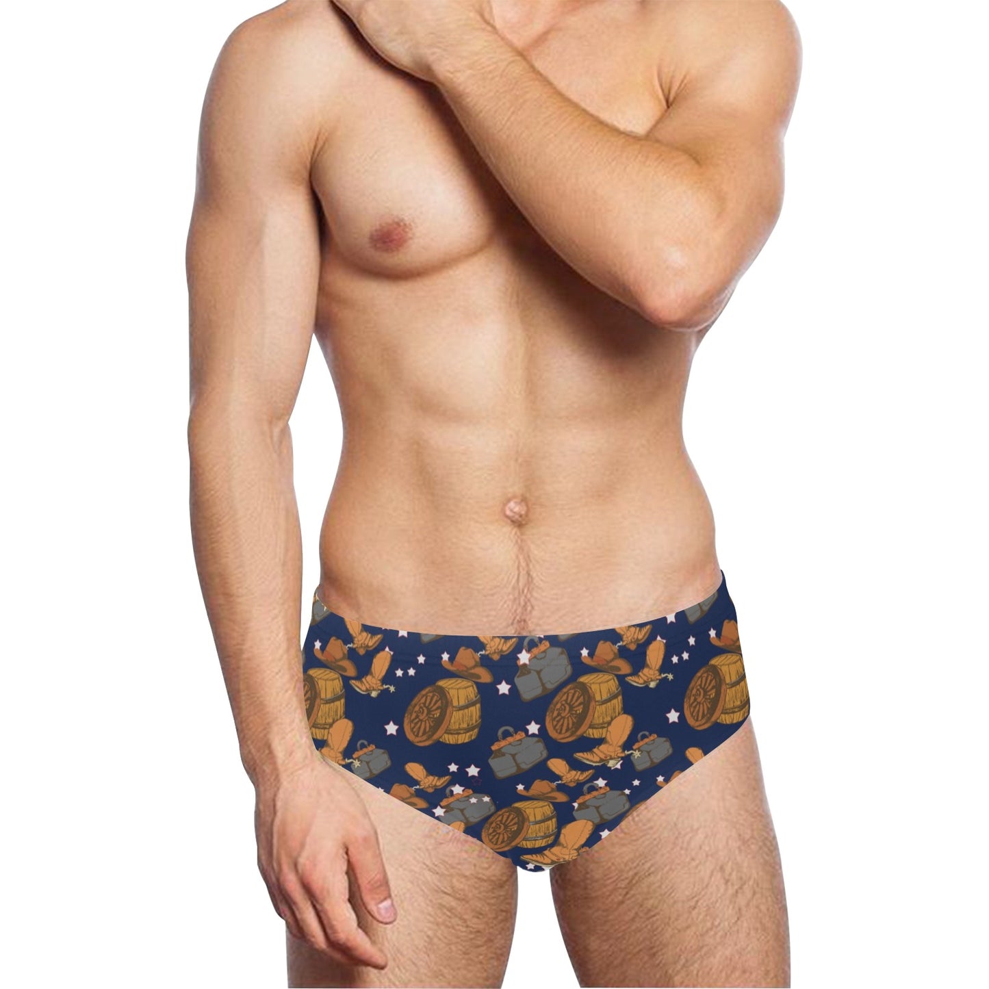 Cowboy Pattern Print Design 03 Men's Swimming Briefs