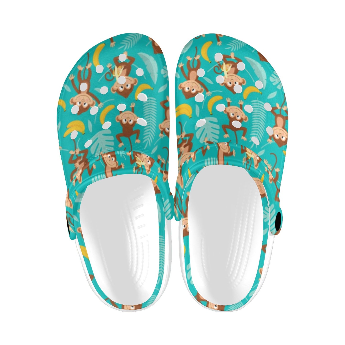 Monkey Happy Design Themed Print Unisex Clogs Shoes