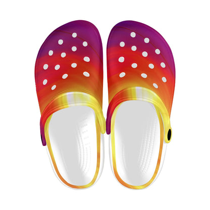 Vortex Twist Swirl Flame Themed Unisex Clogs Shoes