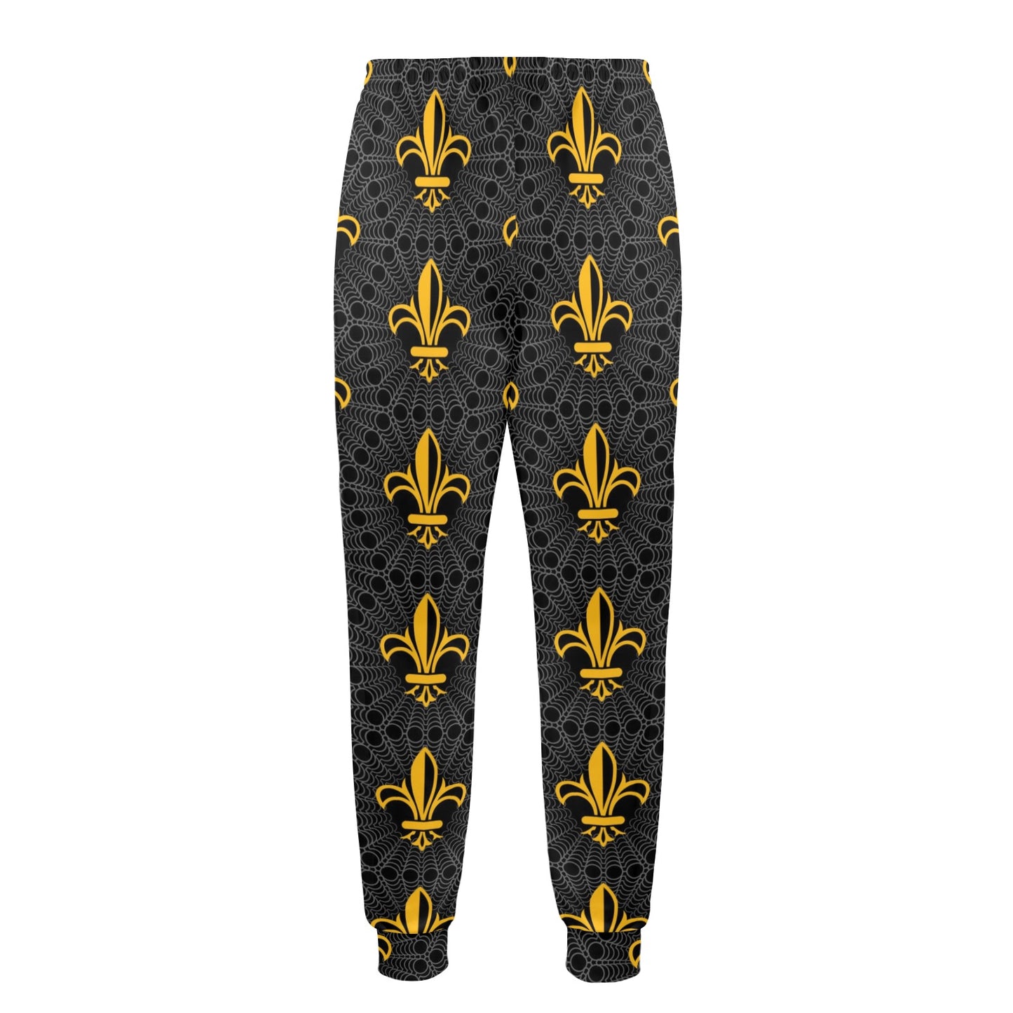Fleur De Lis Gold Pattern Print Design 01 Men's Casual Track Pants