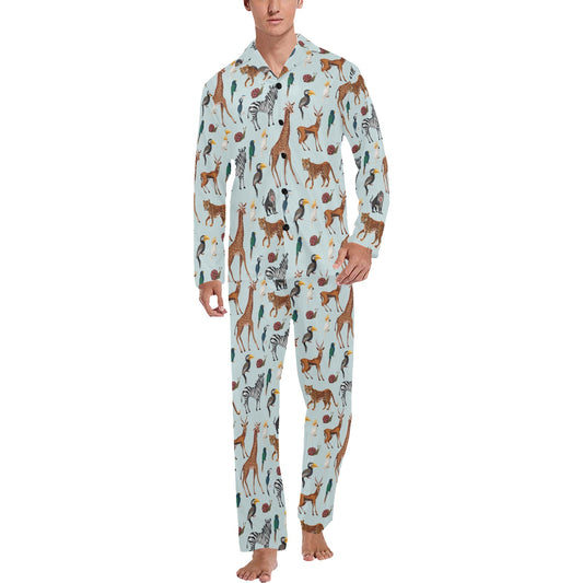Safari Animal Print Design LKS306 Men's Long Pajama Set