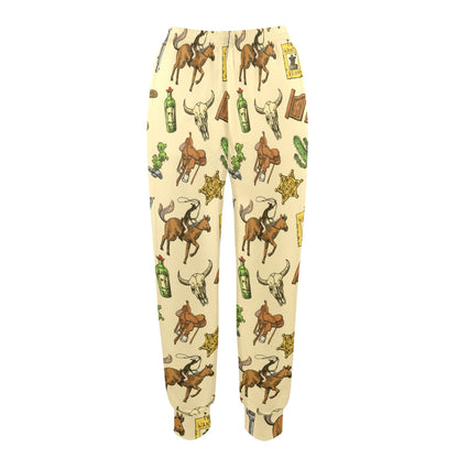 Cowboy Pattern Print Design 04 Women's Casual Track Pants