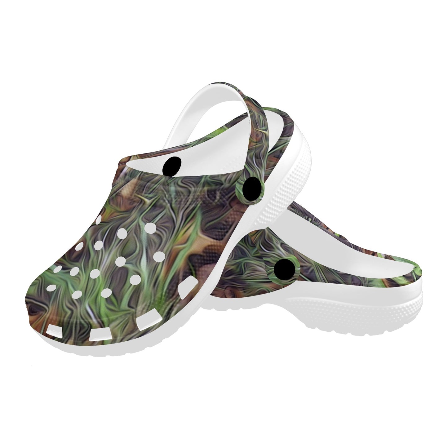 Camouflage Realistic Tree Print Unisex Clogs Shoes