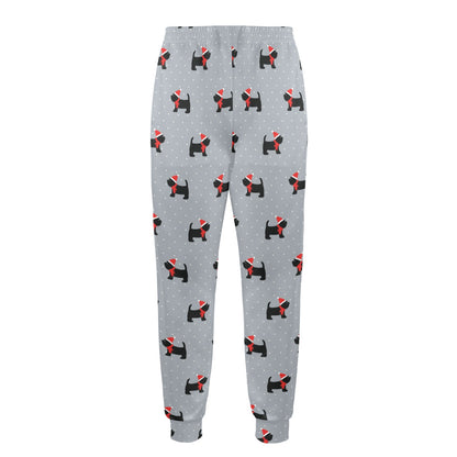 Scottish Christmas Themed Terriers Print Design LKS3018 Men's Casual Track Pants
