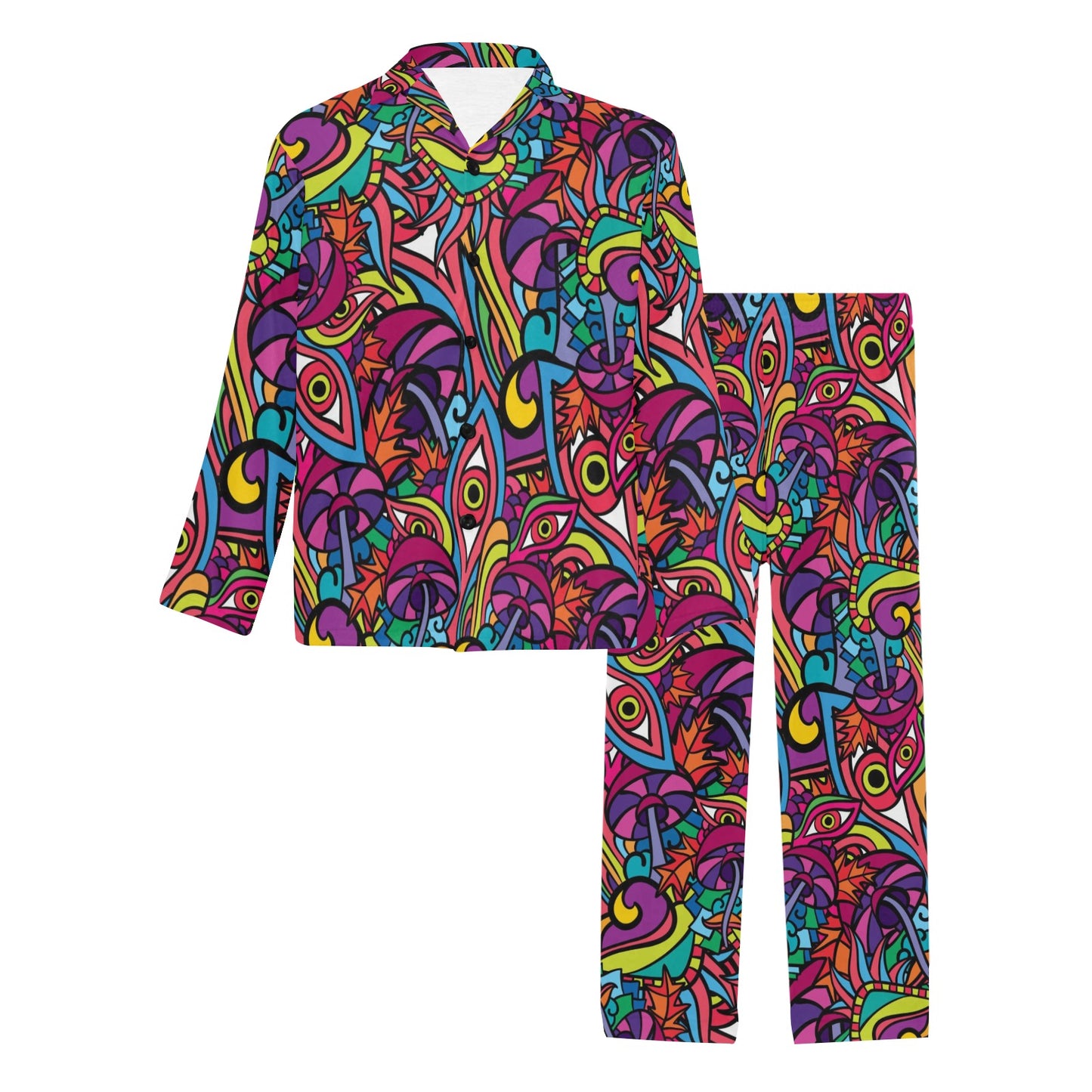 Trippy Print Design LKS302 Men's Long Pajama Set