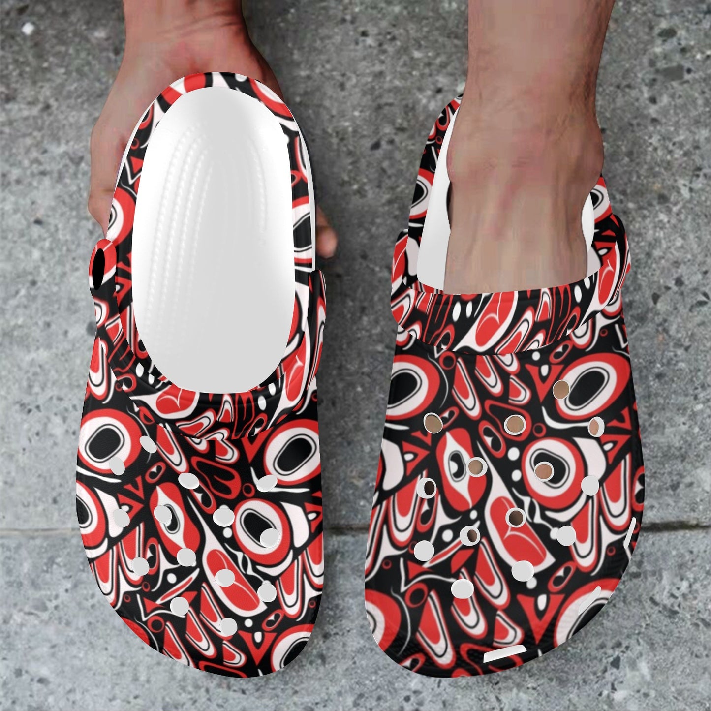 Totem Pole Texture Design Unisex Clogs Shoes