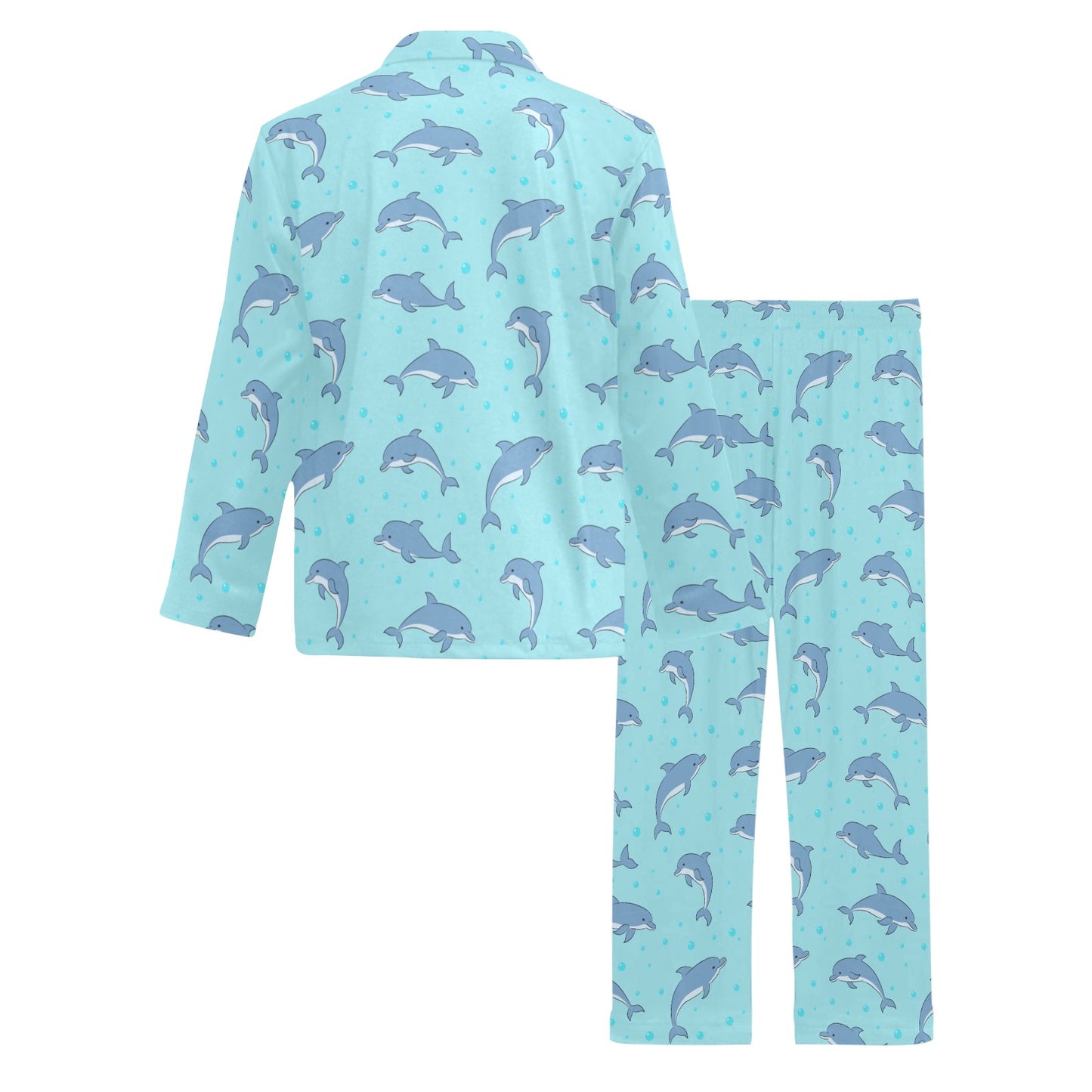 Dolphin Baby Cute Print Pattern Men's Long Pajama Set