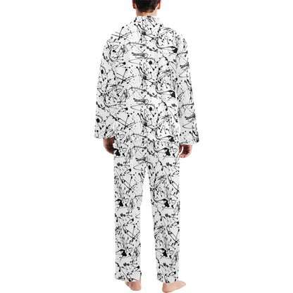 Splatter Print Design LKS305 Men's Long Pajama Set