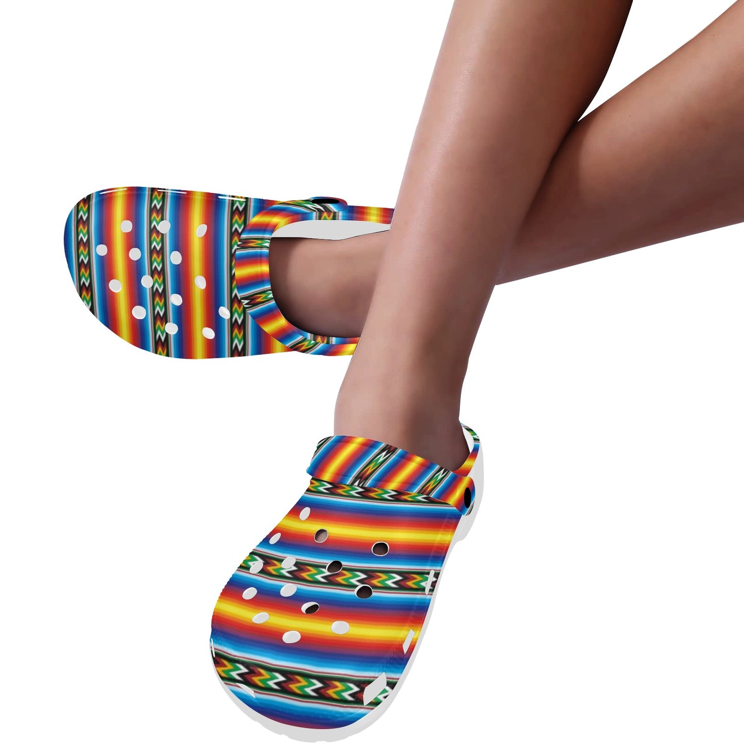 Mexican Blanket ZigZag Print Pattern Unisex Clogs Shoes