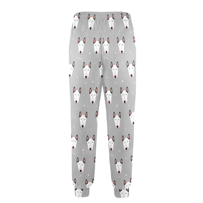 Bull Terrier Head Print Pattern Men's Casual Track Pants
