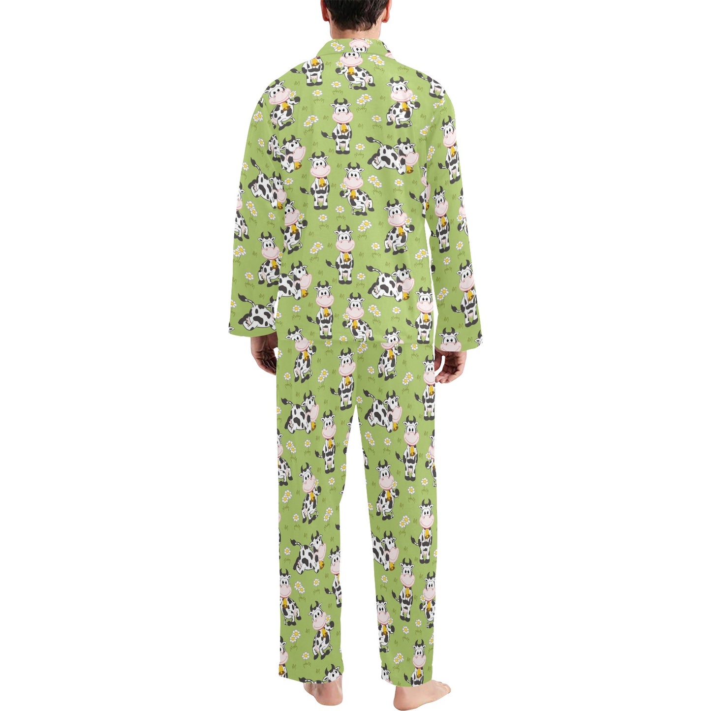 Cattle Print Design LKS401 Men's Long Pajama Set