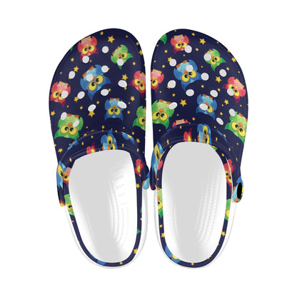 Owl with Star Themed Design Print Unisex Clogs Shoes
