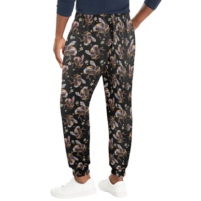 Bee Pattern Print Design 04 Men's Casual Track Pants