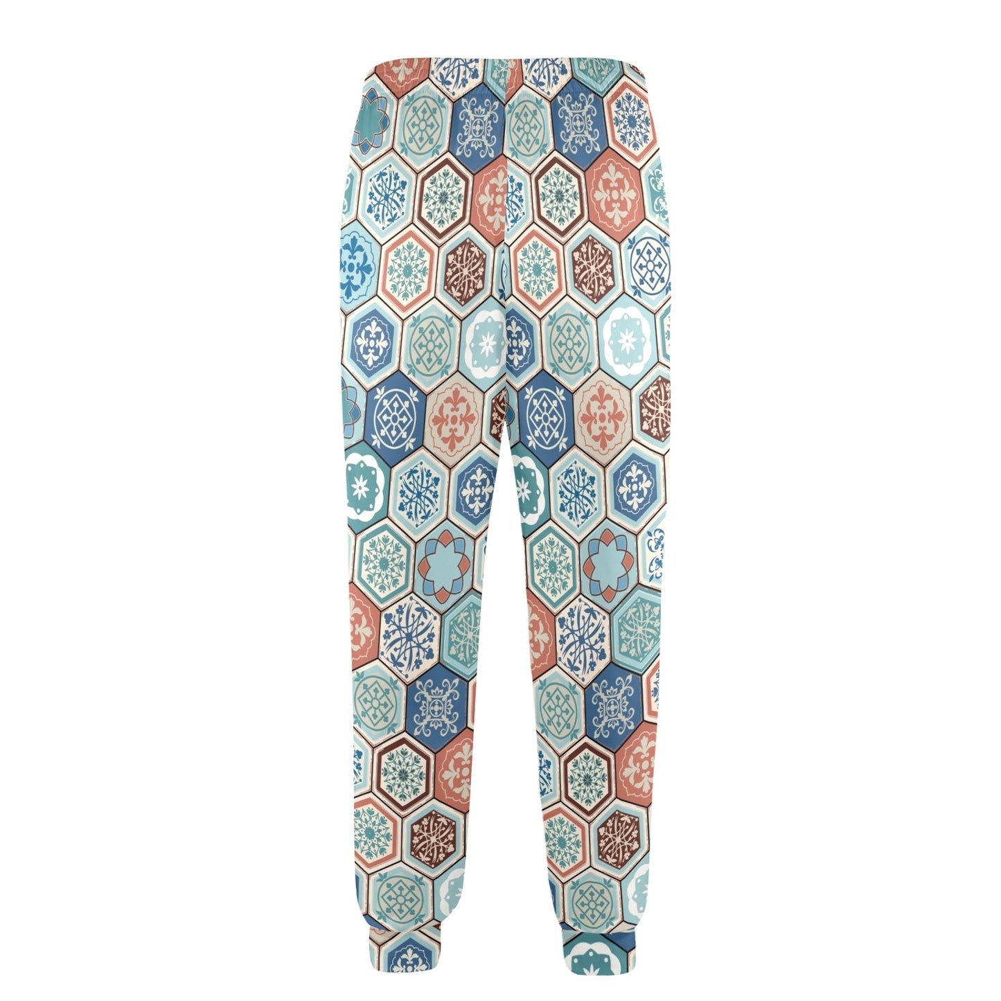 Hexagonal Design Print Pattern JJ0342 Men's Casual Track Pants