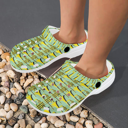 Trumpet Vintage Design Print Unisex Clogs Shoes