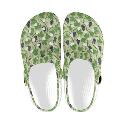 Wine Grape Thmed Print Unisex Clogs Shoes