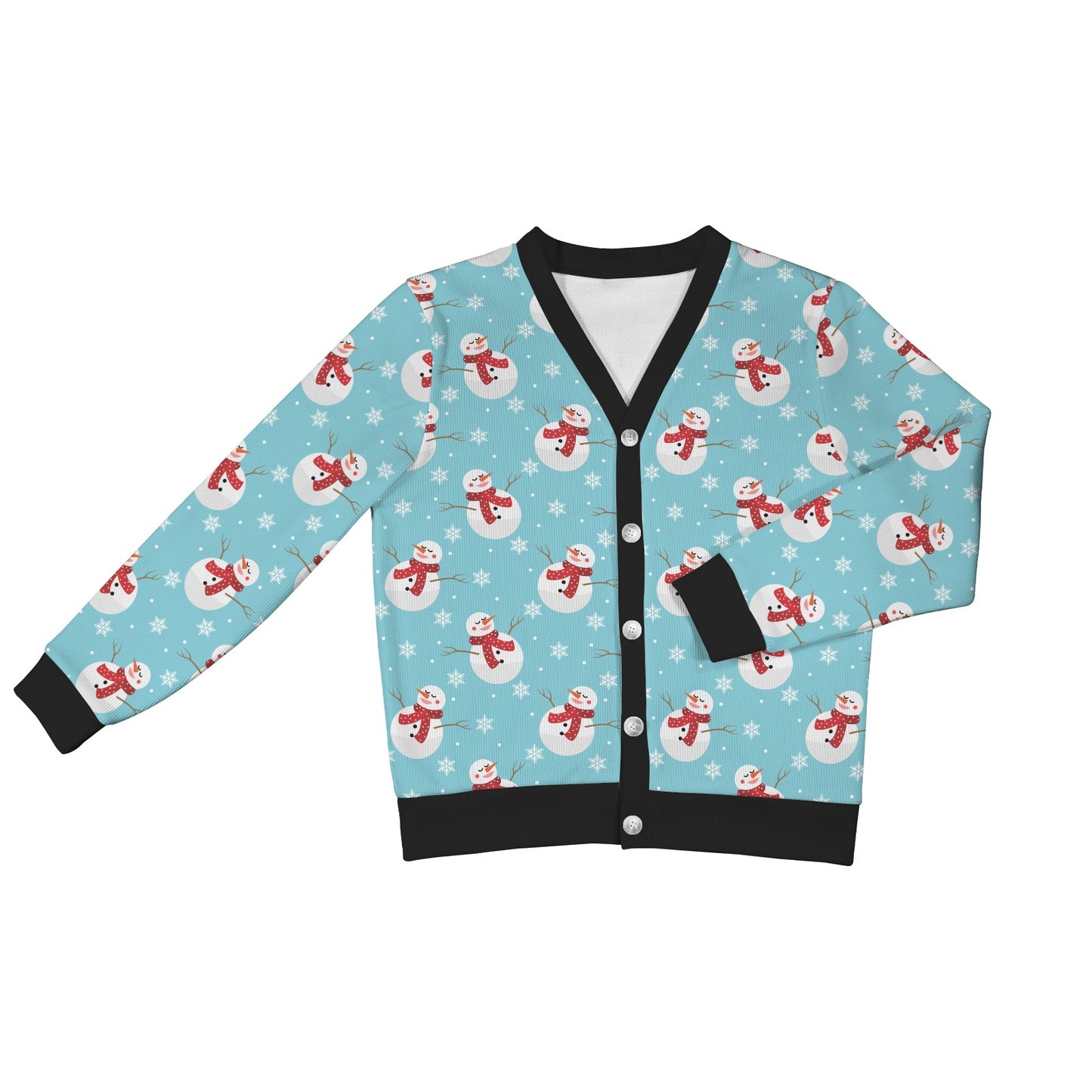 Snowman Print Design LKS304 Women's Cardigan