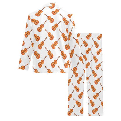 Violin Print Design LKS401 Men's Long Pajama Set