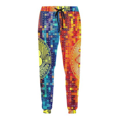 Bitcoin Blockchain Print Pattern Design BTC5 Men's Sweatpants