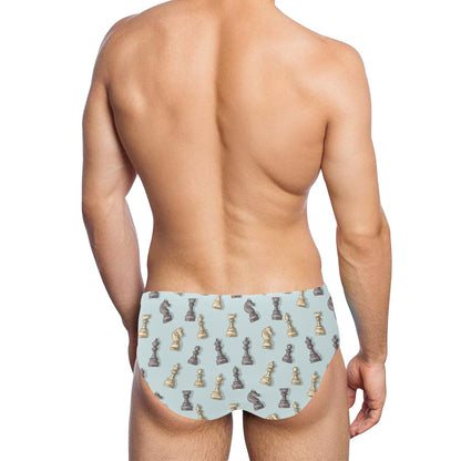 Chess Pattern Print Design 02 Men's Swimming Briefs