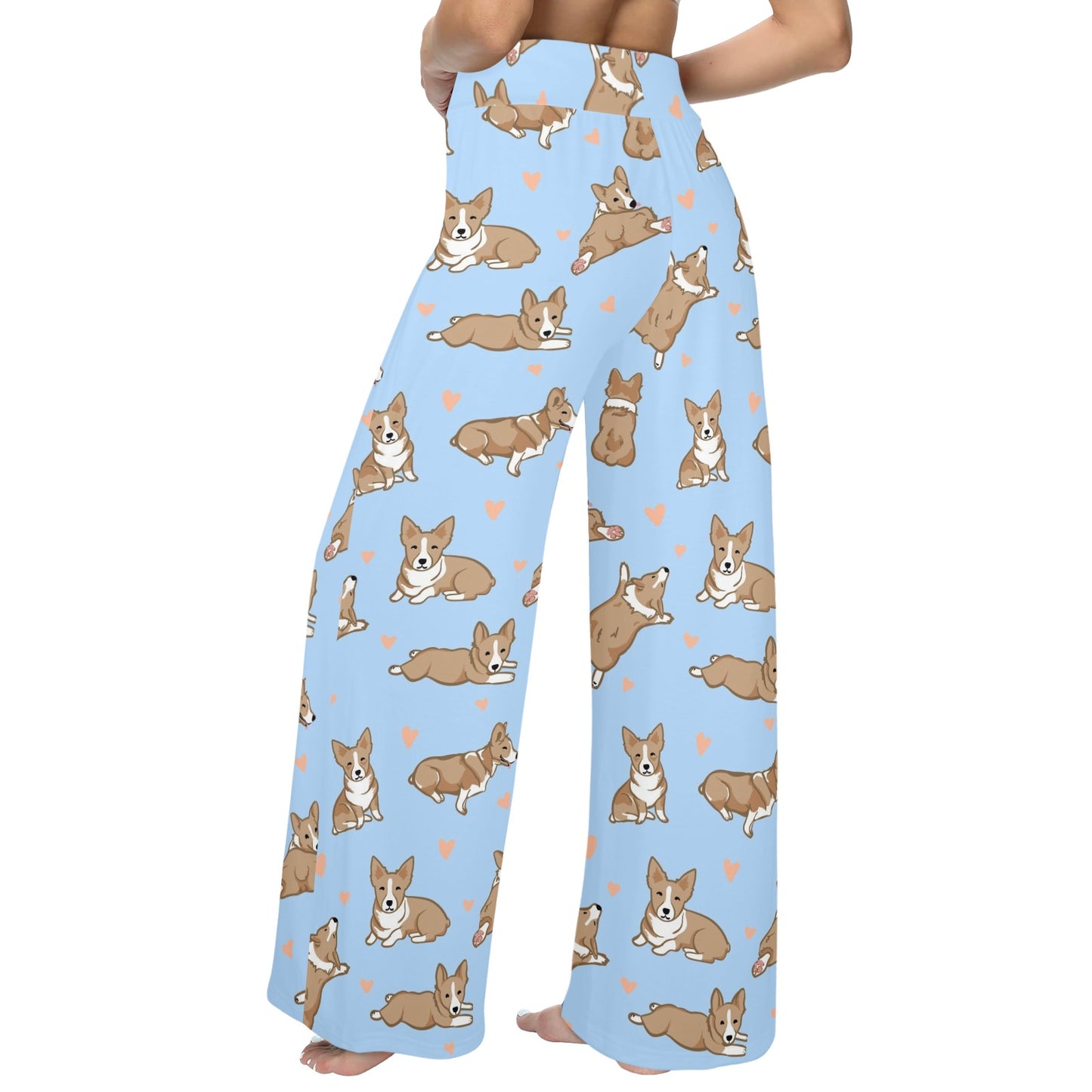 Pembroke Welsh Corgis Pattern Print Design A05 Women's Wide Leg Lounge Pants