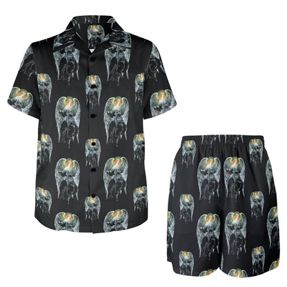 Angel with Wings Cute Design Print Men's Beach Shirt and Shorts Set