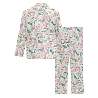 Sweet Pea Print Design LKS304 Men's Long Pajama Set