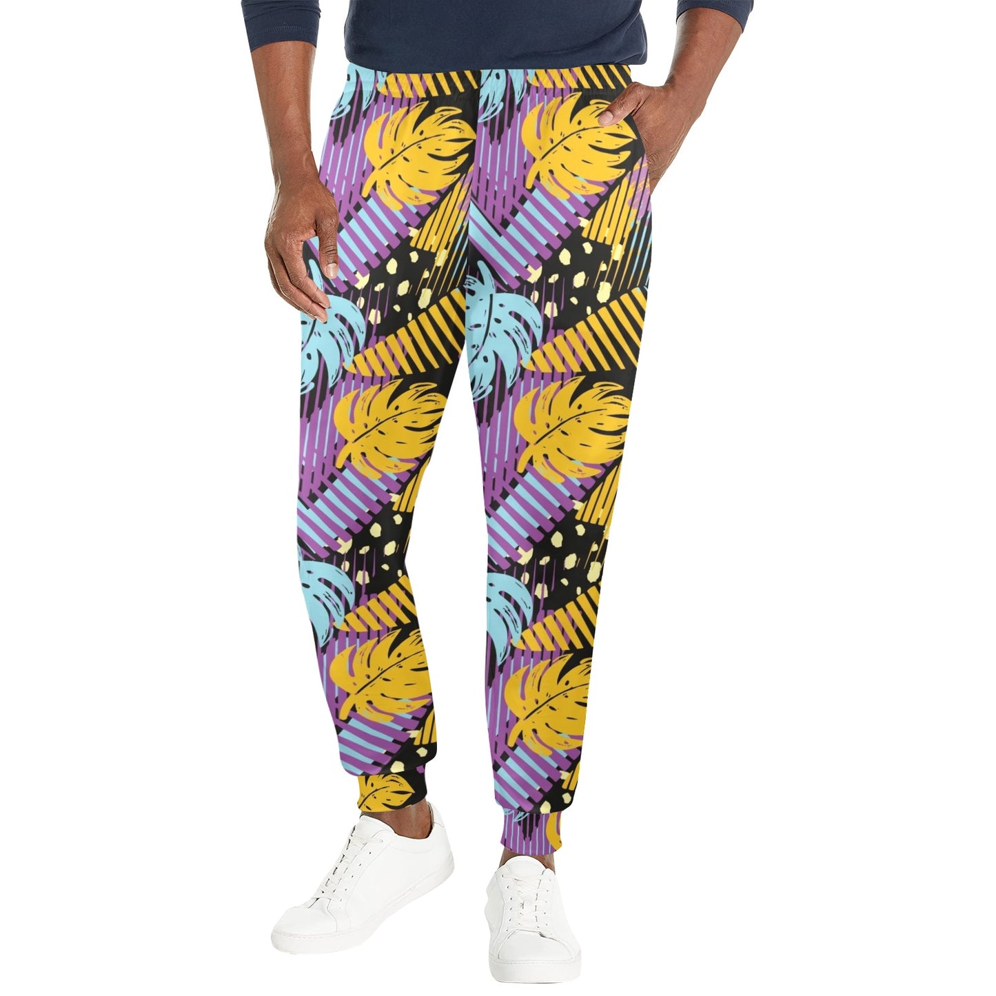funky Design Print Pattern JJ0237 Men's Casual Track Pants