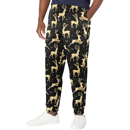 Deer Gold Pattern Men's Casual Track Pants