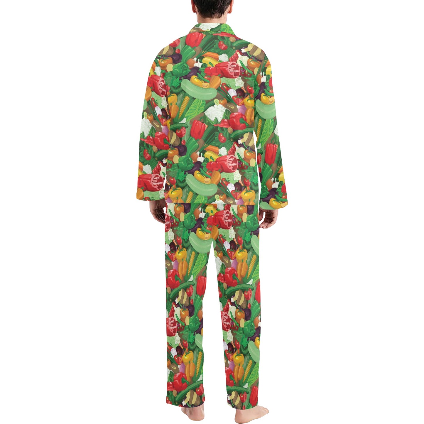 Salad Mix Vegetableprint Design LKS301 Men's Long Pajama Set