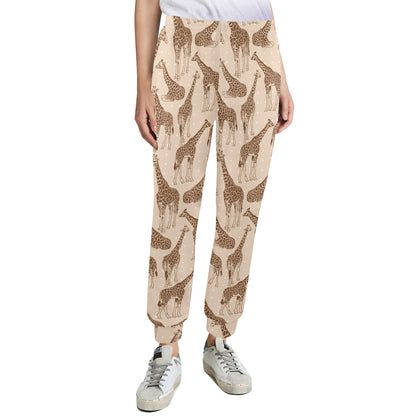 Giraffe Pattern Design Print Women's Casual Track Pants
