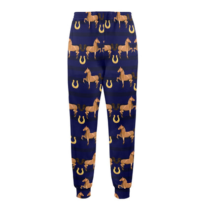 Horse Luxury Themed Pattern Print Men's Casual Track Pants