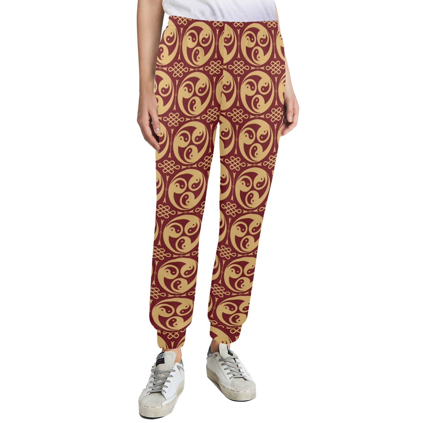 Yin Yang Style Pattern Design Print Women's Casual Track Pants