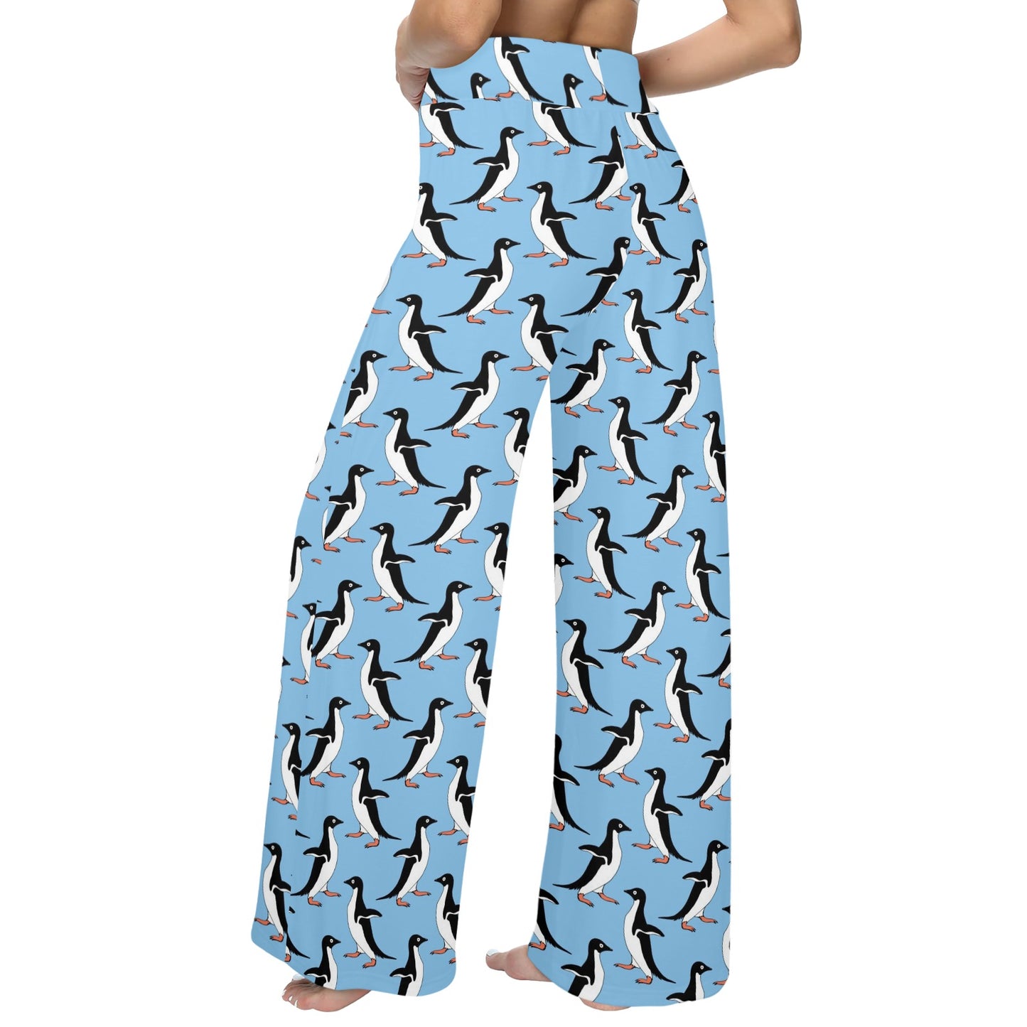 Penguin Dance Pattern Women's Wide Leg Lounge Pants
