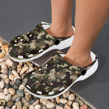 Horse Camo Themed Design Print Unisex Clogs Shoes